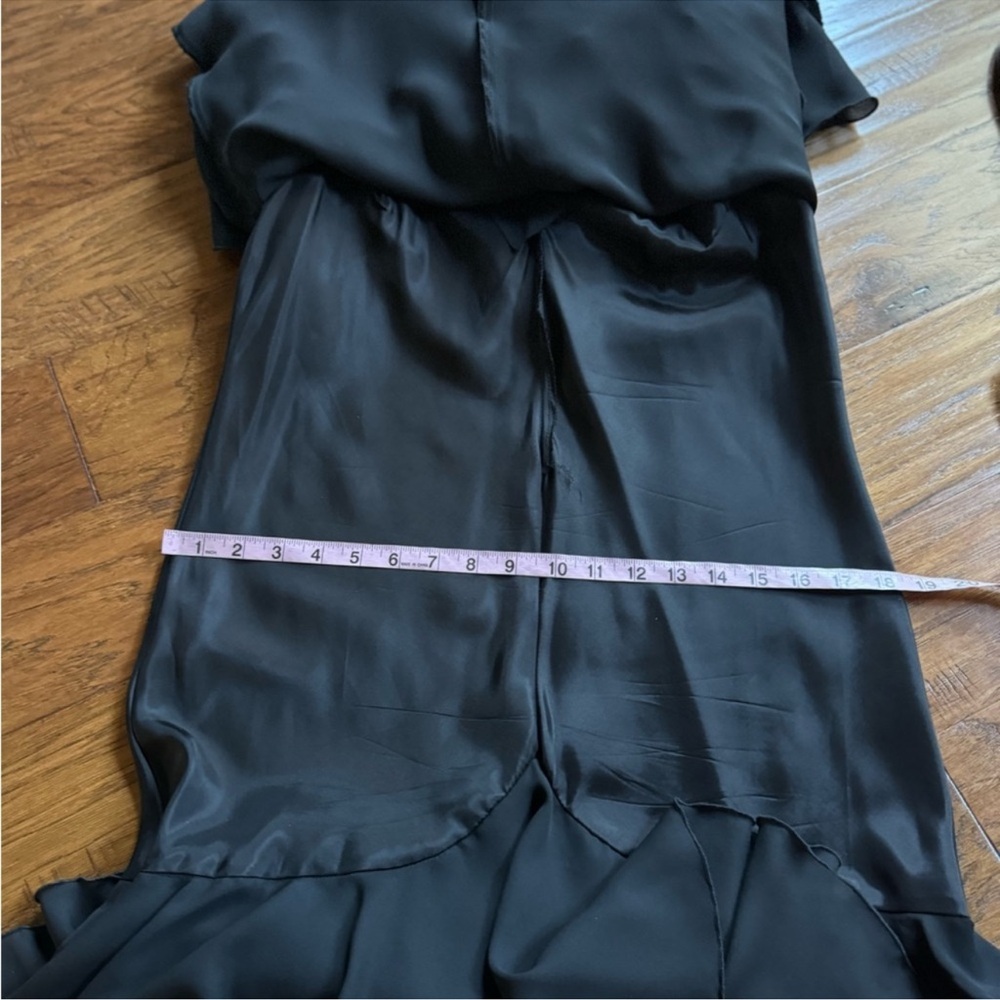 Vintage After Dark Black Ruffle Maxi‎ Dress - Picture 13 of 14